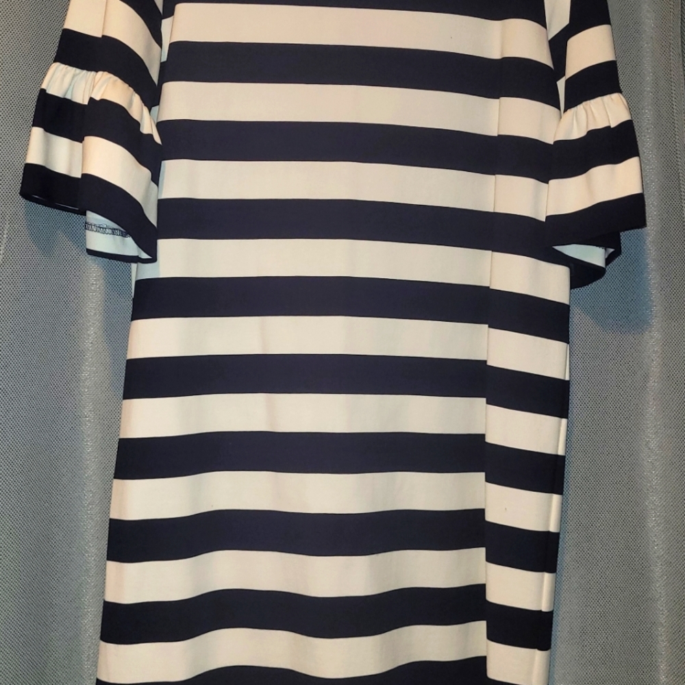 RALPH LAUREN B&W Striped Dress L